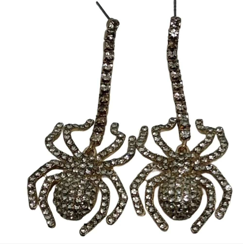 Piper K Crystal Spider Drop Earrings | Halloween Costume or Edgy Everyday